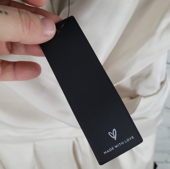 LULU'S | “Always Celebrating” satin off-the-shoulder asymmetrical mini dress - Picture 6 of 8